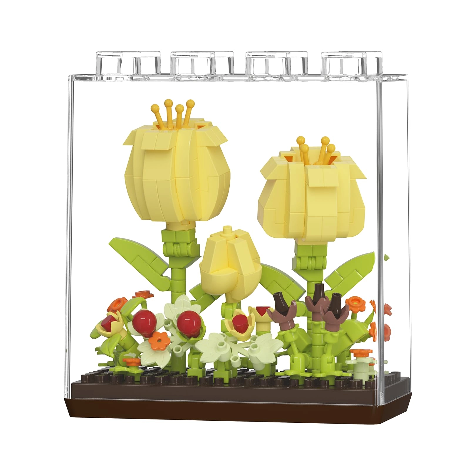 Sacblirr Tulips - Yellow Acrylic Dust Cover Floral