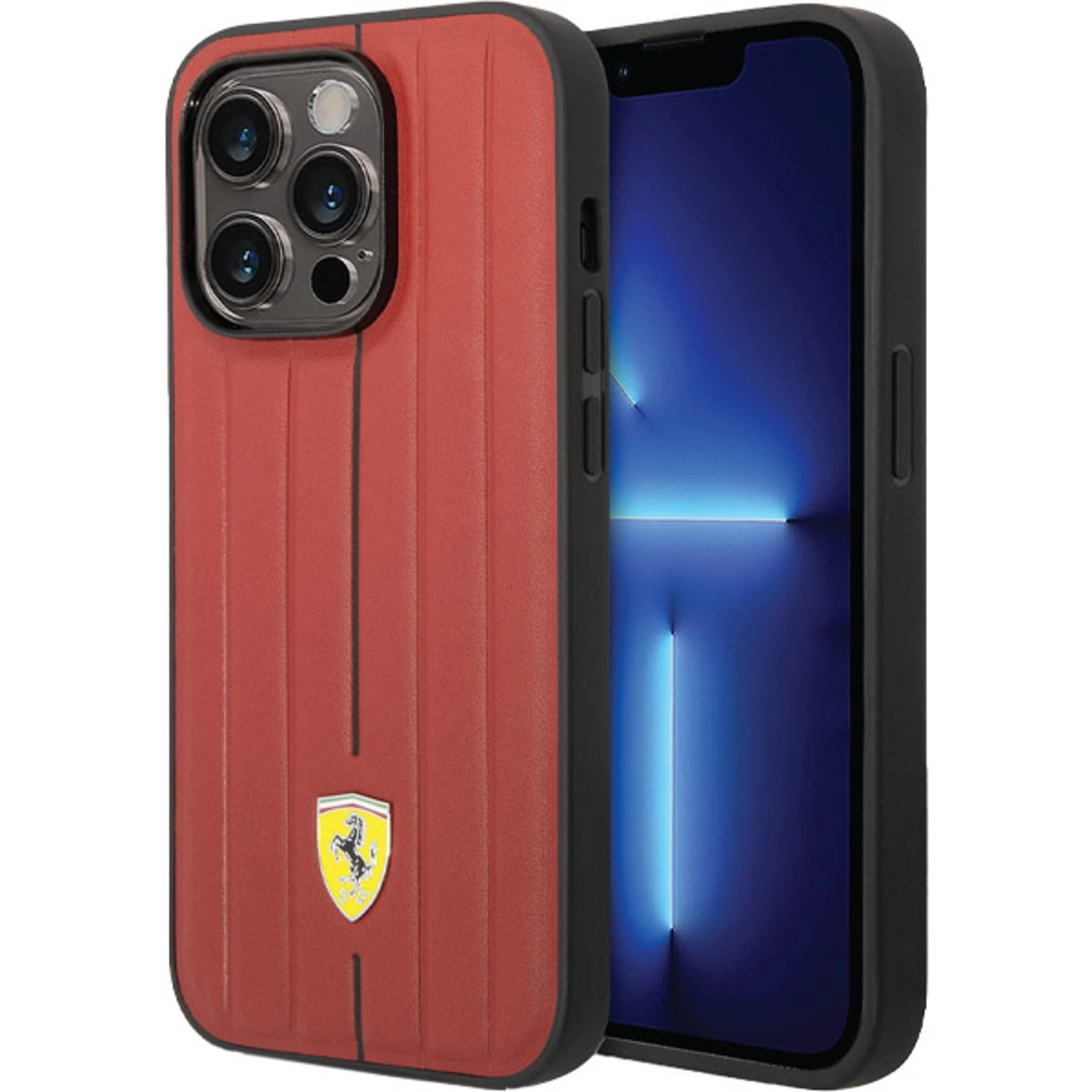 Leather Case Embossed Stripes for iPhone 14 Pro Max