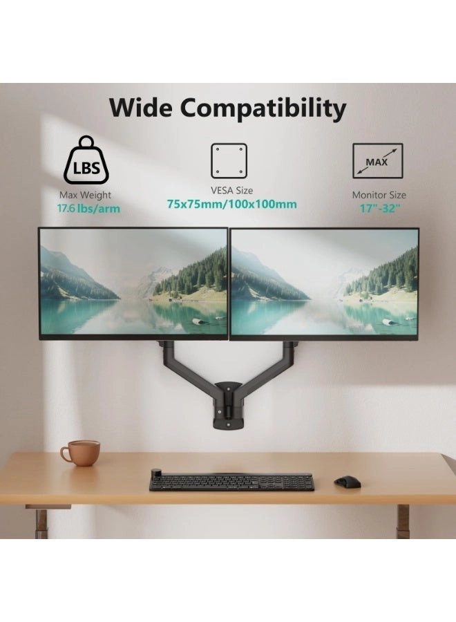 Dual Monitor Wall Mount - 2 arms 27 inch 100x100mm