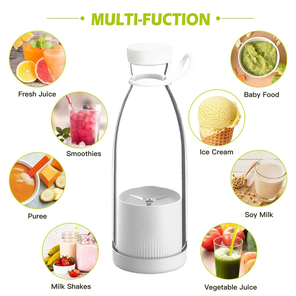 Portable Blender Mini Jug - USB Rechargeable 6-Blade