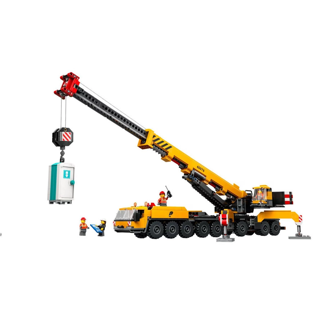 City Mobile Construction Crane - 4 Minifigures Long Extendable Boom