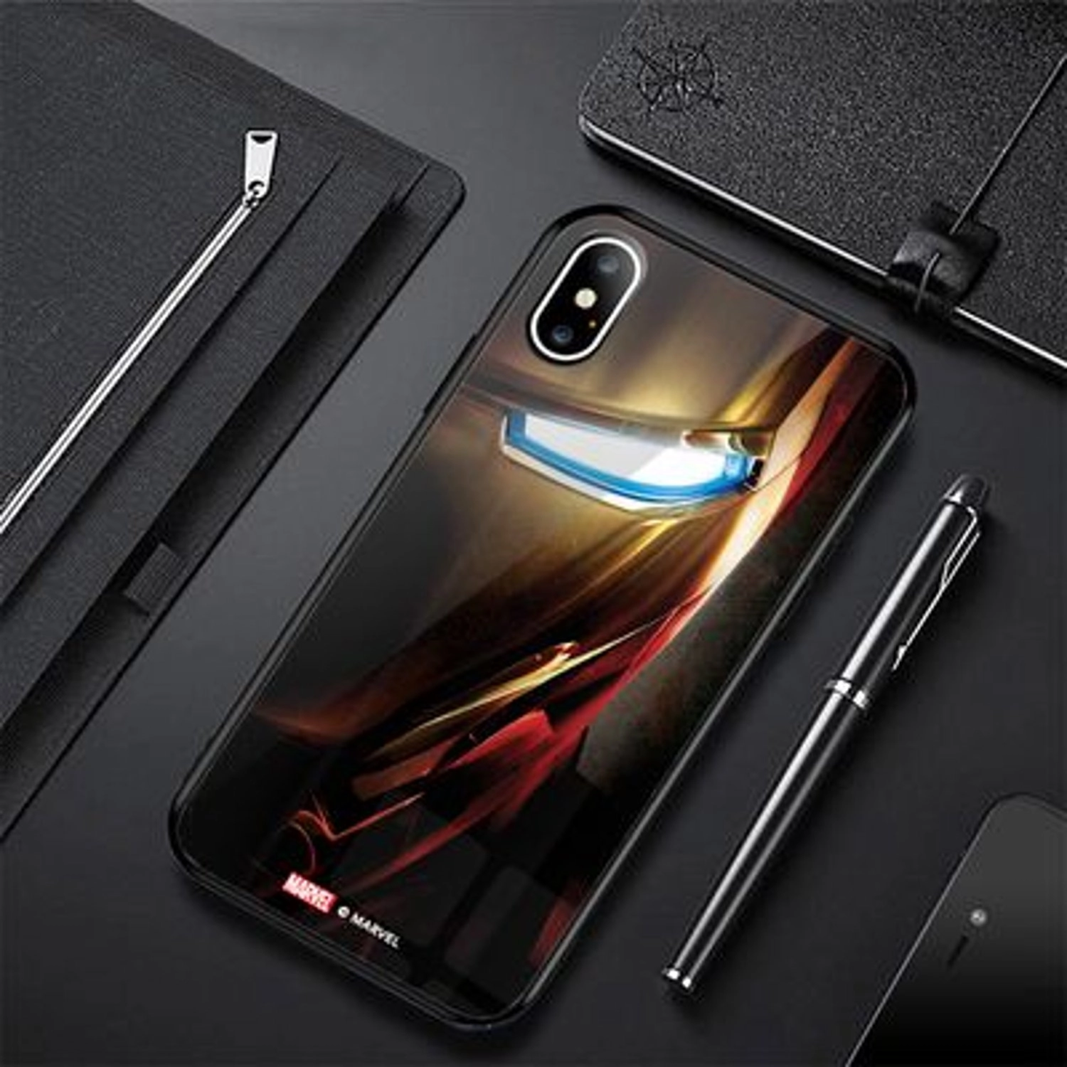 iPhone Xs Max Cover - TPU Bumper Case + Tempered Glass Back Back Case