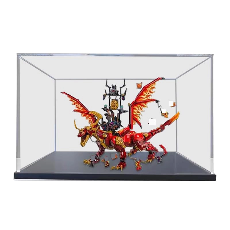 HCAEIOFJ Clear Acrylic Display Case - 31.49x27.55x16.92in. Black Bottom