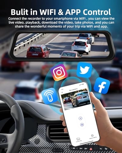Mirror Dash Cam 3 Channel - 2K