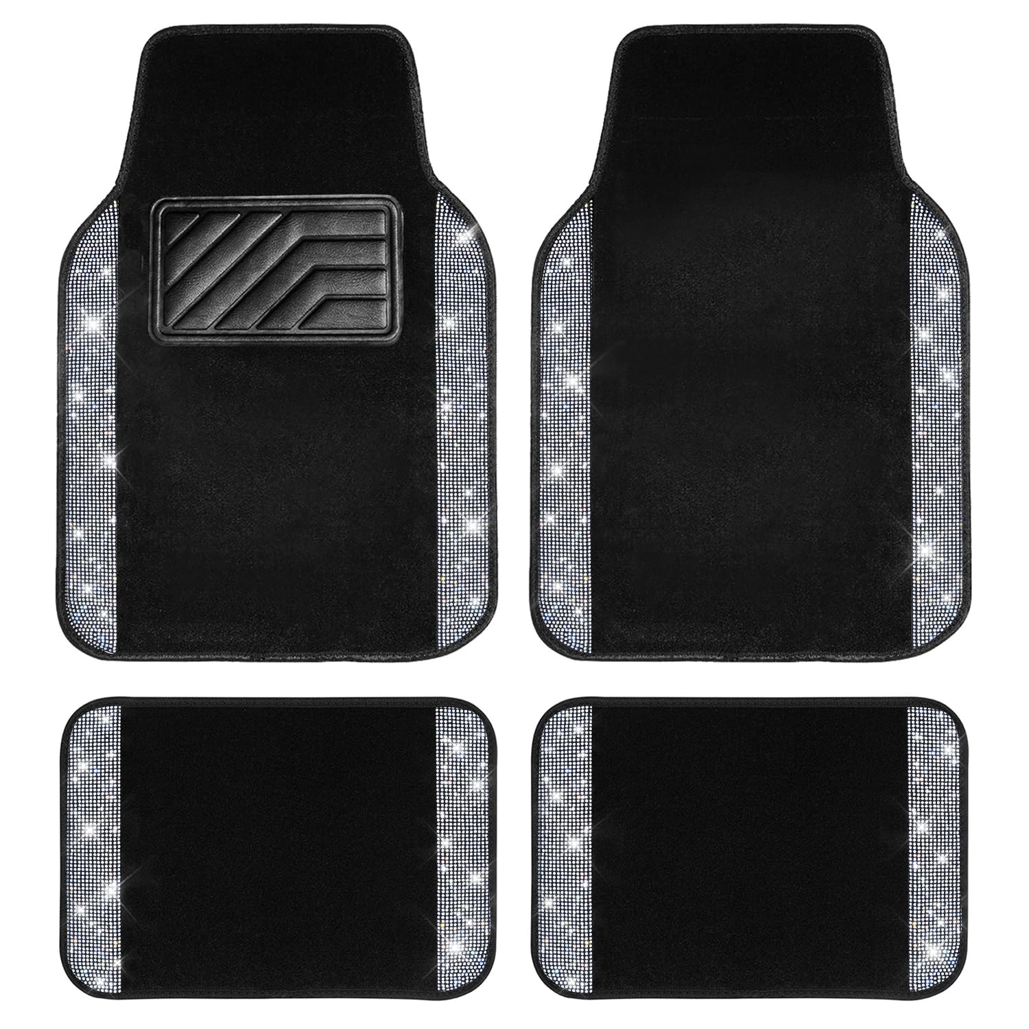 Bling Diamond Car Mats - 4.0 Count Universal Fit
