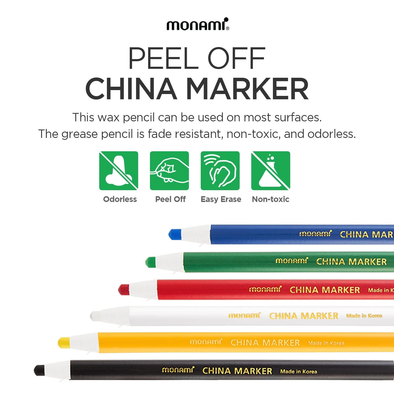 Peel Off China Markers - Assorted Bold
