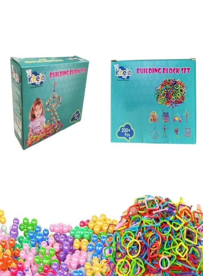 Khelo Toys Stick Blocks - 200 pcs + Star Blocks - 100 pcs
