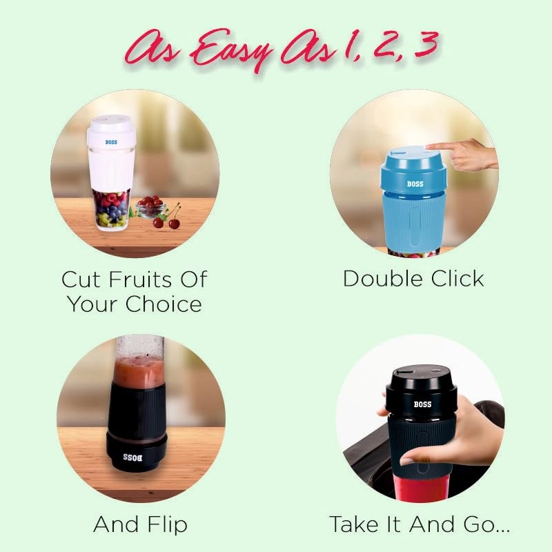 USB Portable Blender Bottle - USB Rechargeable Portable Blue