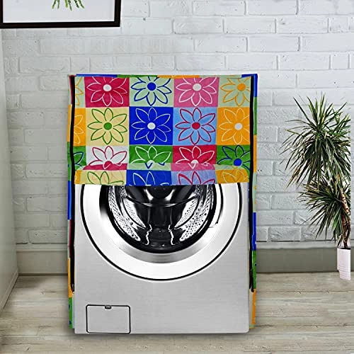 Washing Machine Cover - Waterproof Suitable for 6 Kg, 6.5 kg, 7 kg, 7.5 kg + Designer Laundry Bag - 1 Pc