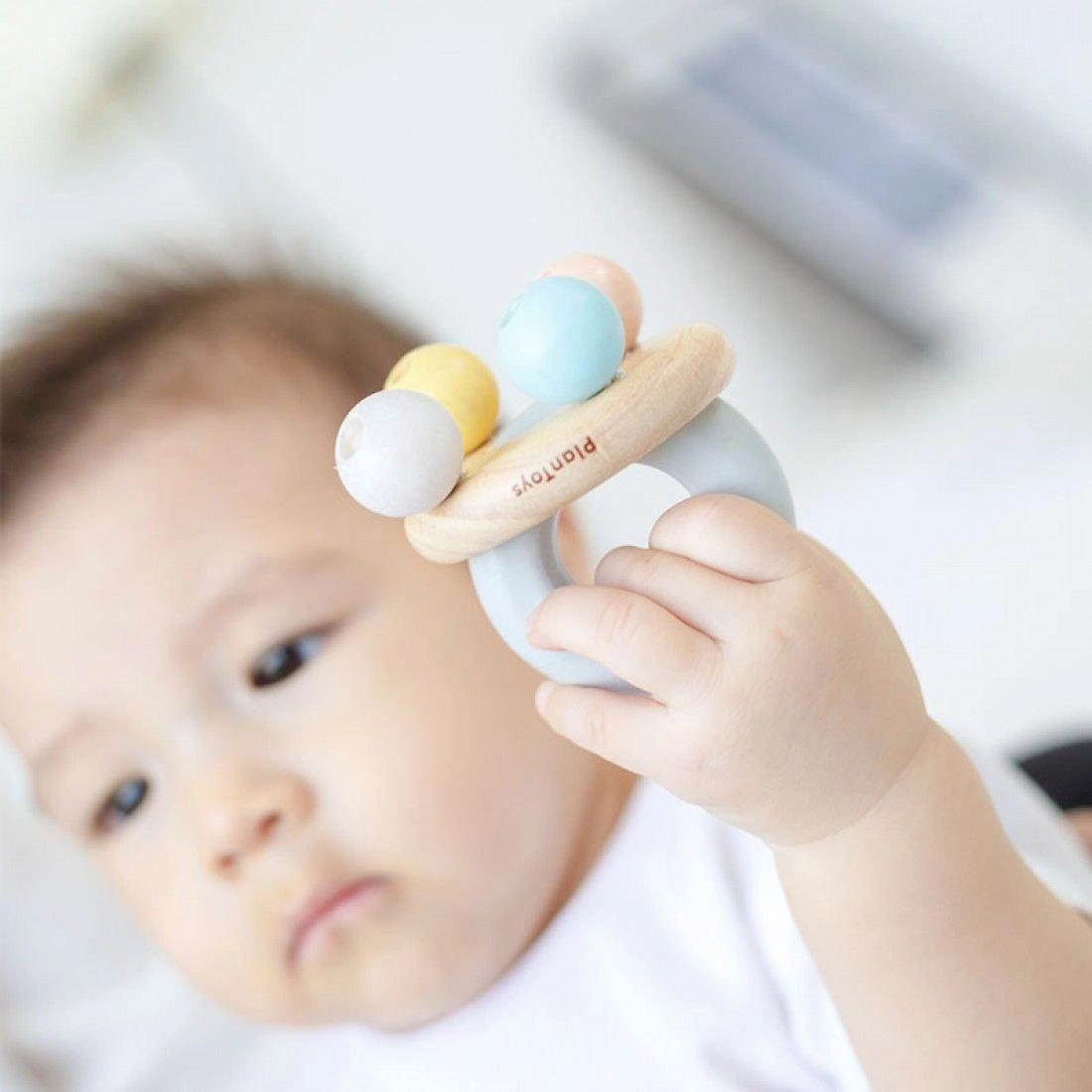 Bell Rattle - 3 + sustainable rubber wood