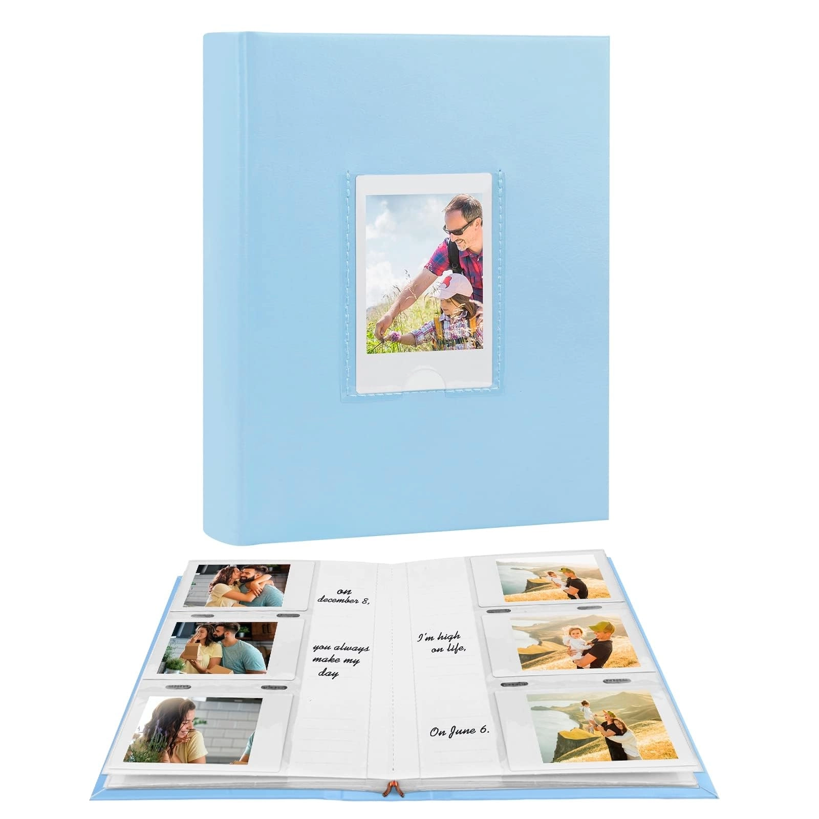 2x3" 180 Pockets Faux Leather Photo Album