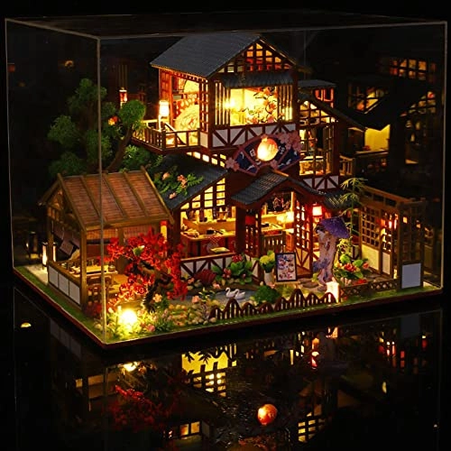 Miniature Dollhouse Kit - Japanese Style Painting Style Courtyard Scene