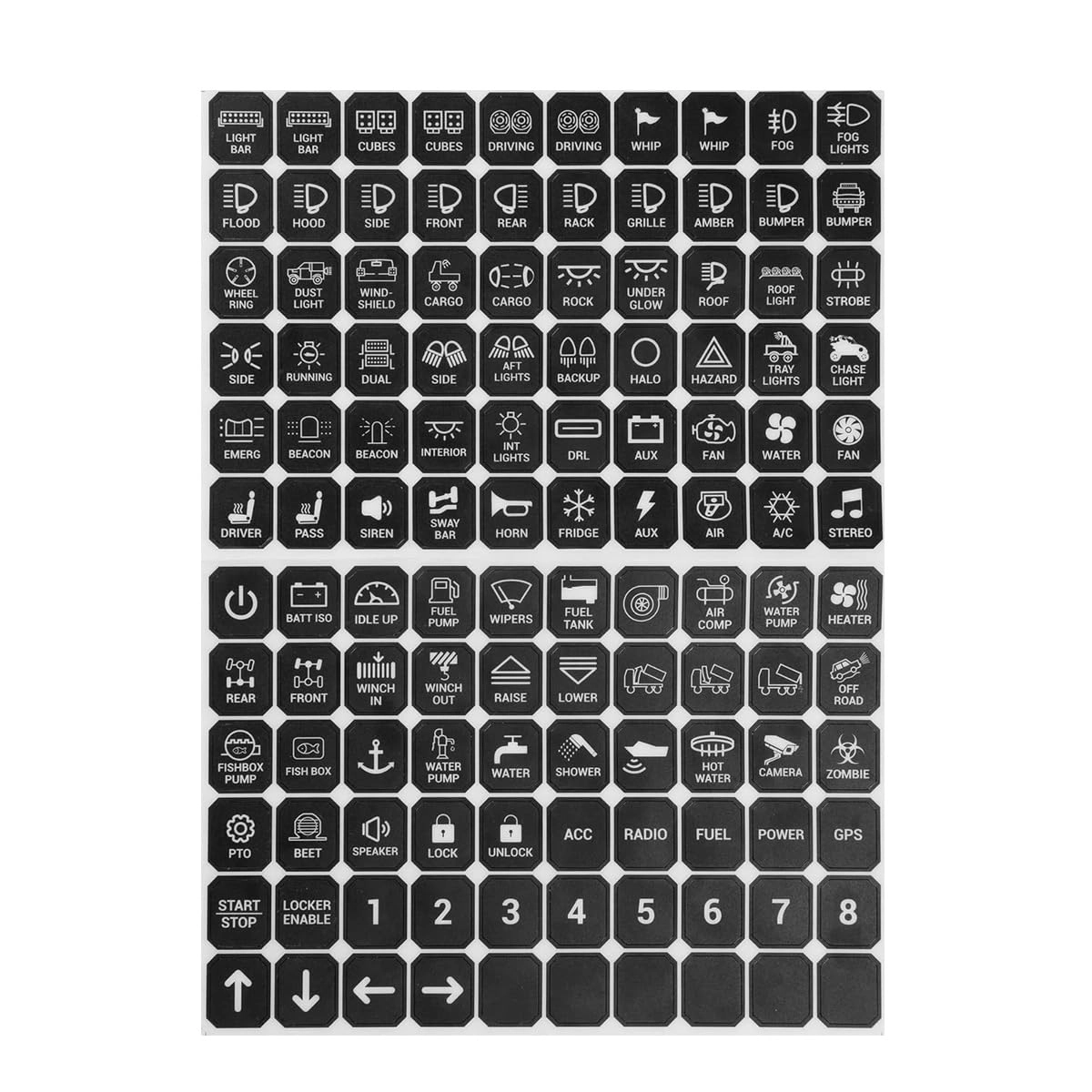 zimisi Switch Panel Sticker - Vertical 120PCS Black