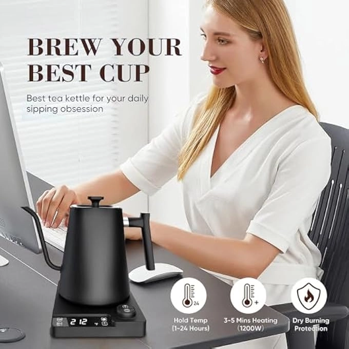 Gooseneck Temperature Control Electric Kettle