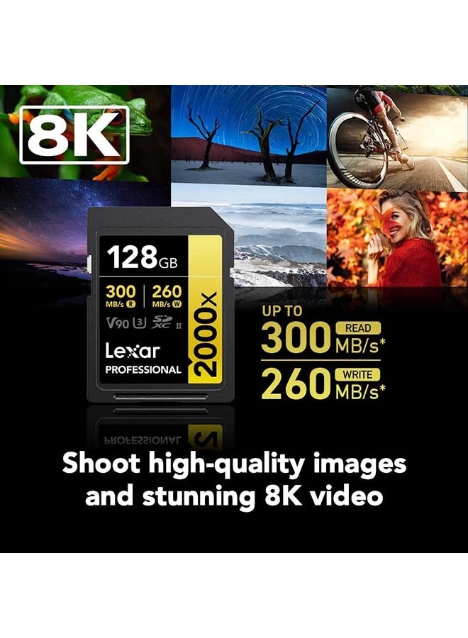 Professional 2000X SDHC UHS-II U3 V90 128GB