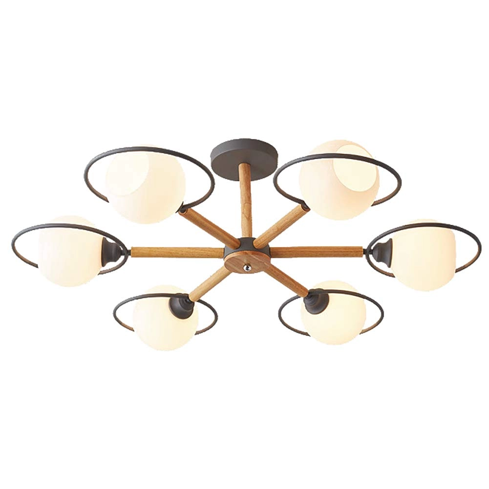 Farmhouse Wood Oak Chandelier