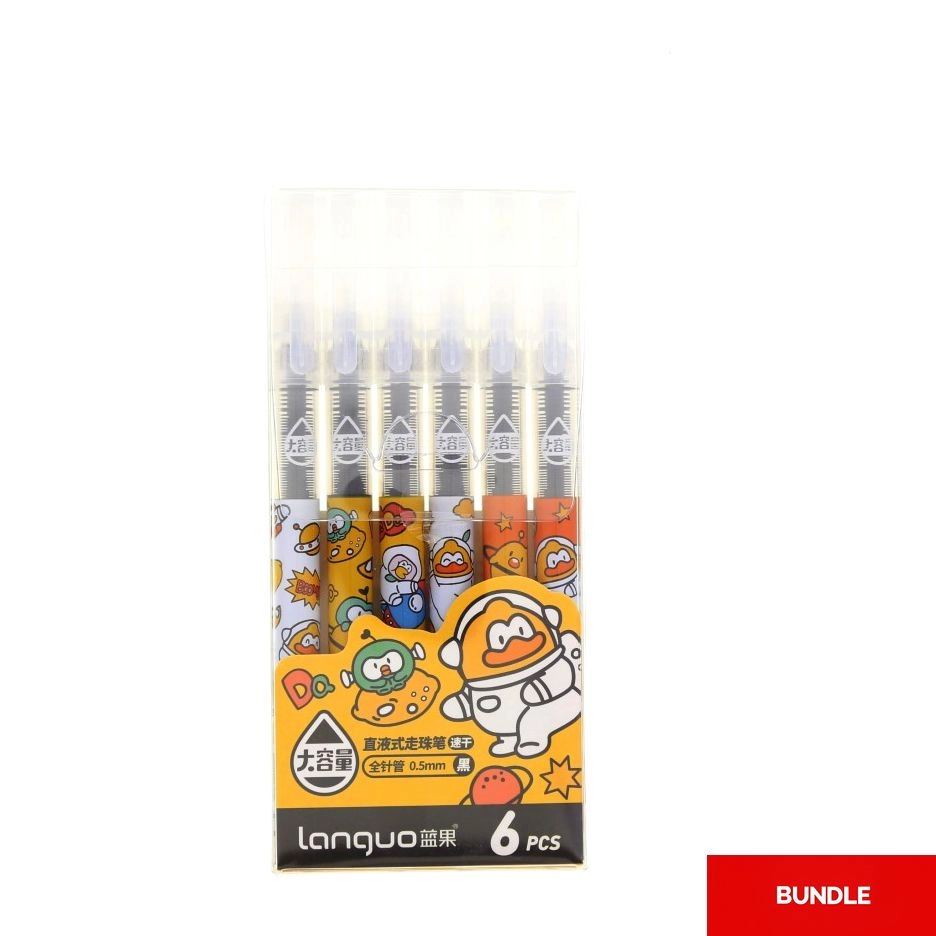 LANGUO Lemon Duck Gel Pens - Set of 6 0.5mm Bundle