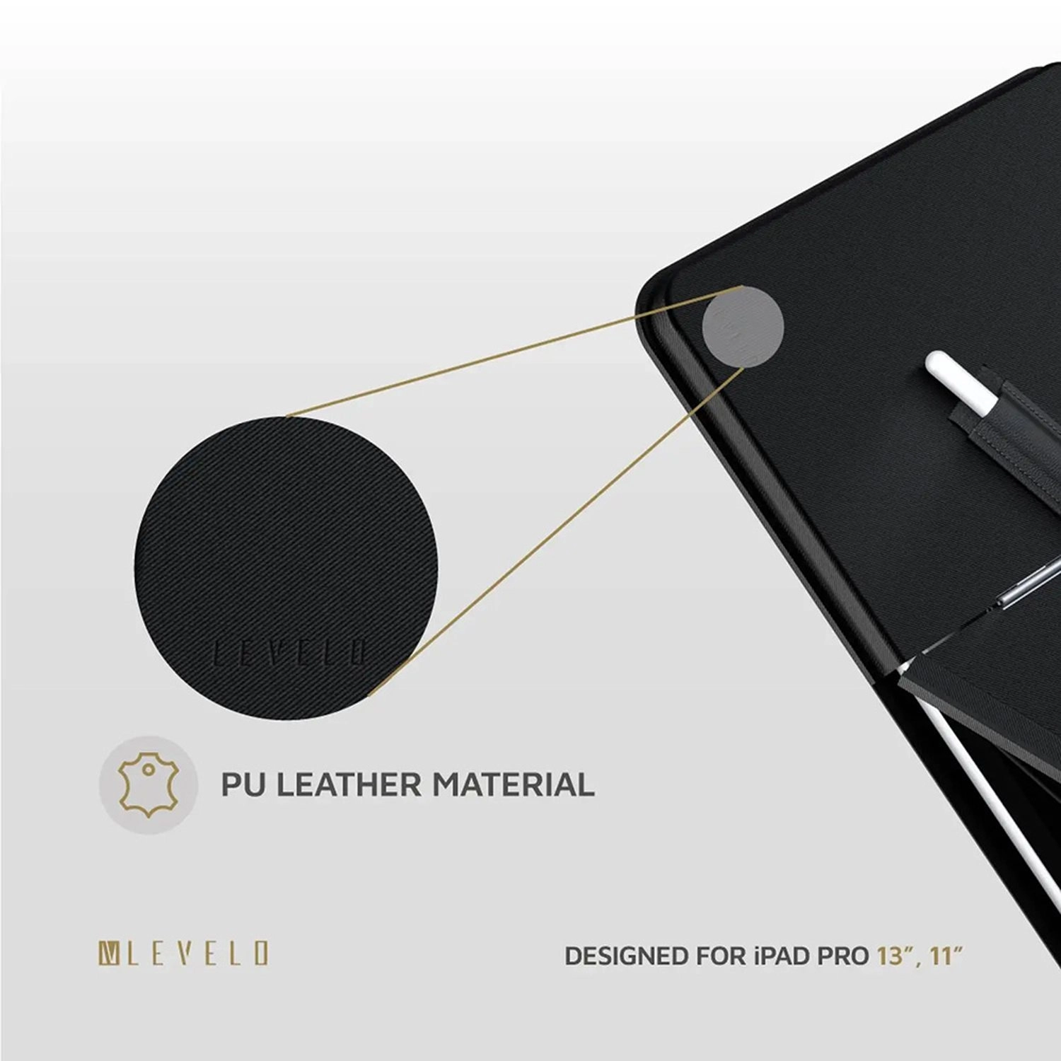 Folio Case with Pen Holder and Card Holder for iPad Pro 13-inch (2024)