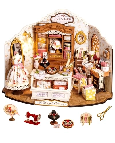 DIY Miniature Dollhouse Kit - Elsa's Tailoring
