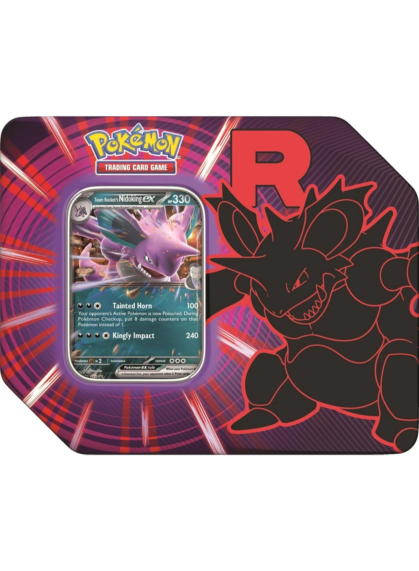 Team Rocket Collector Tin + Booster Pack - 5pcs + Promo Card - Nidoking