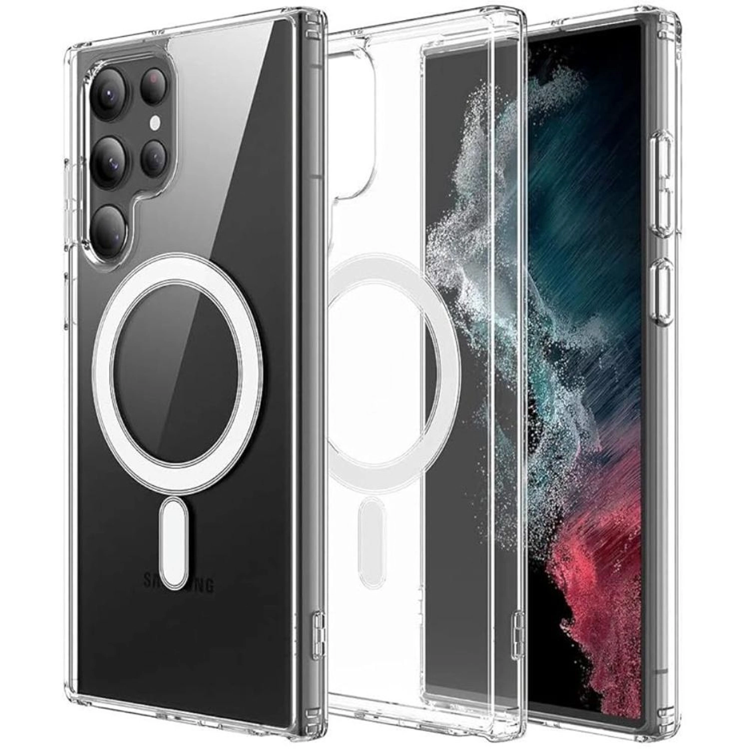 Magnetic Clear Case - Slim Anti-Slip Shockproof for Galaxy S23 Plus