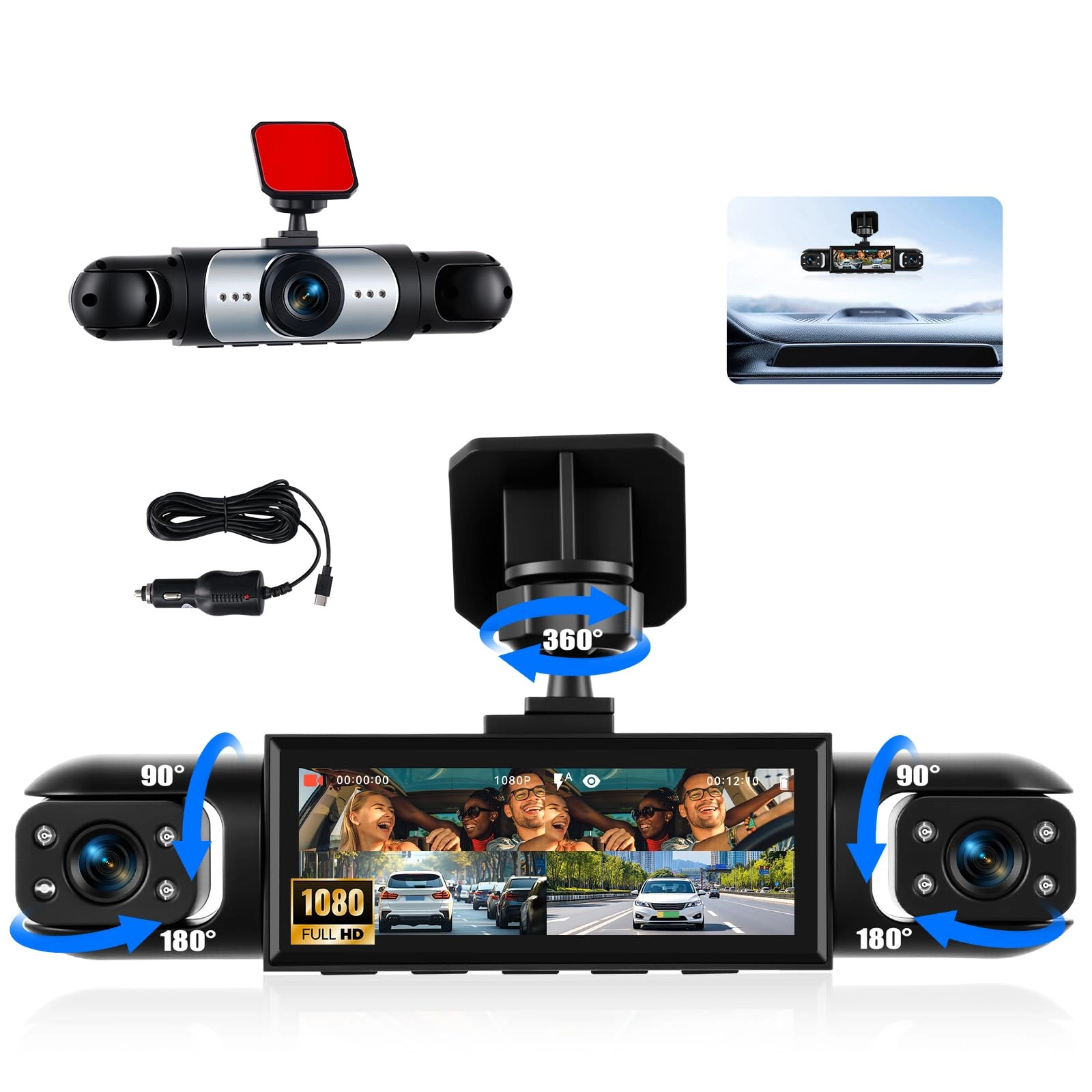 SIXTOP 3.16 Inch Dash Cam - 1080P 30FPS