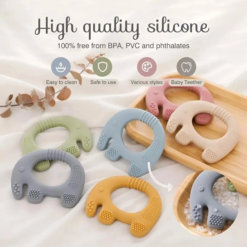 2 in 1 Teether - Beech Wood, Silicone
