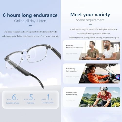 Bluetooth Smart Glasses - 144 Languages Bluetooth 5.3