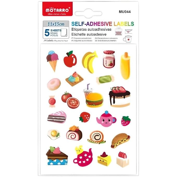 Self-Adhesive Alphabet Labels - 5 Sheets 15x11cm