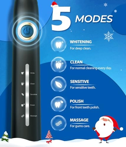 Sonic Electric Toothbrush - 8 Brush Heads 40000 VPM