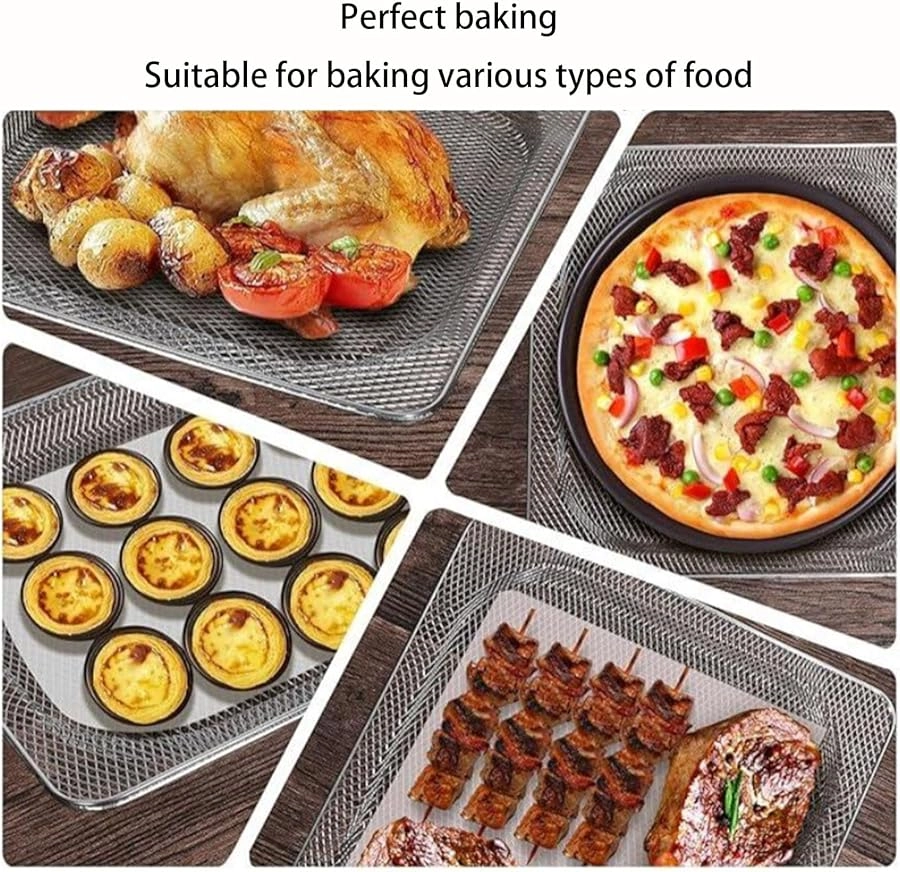 Air Fryer Basket - Stainless Steel Nonstick Washable