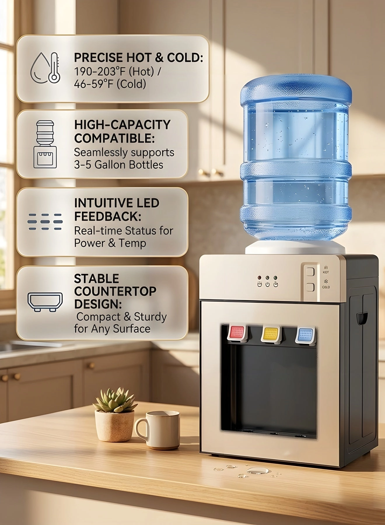 Countertop Water Dispenser - 3 Or 5 Gallon