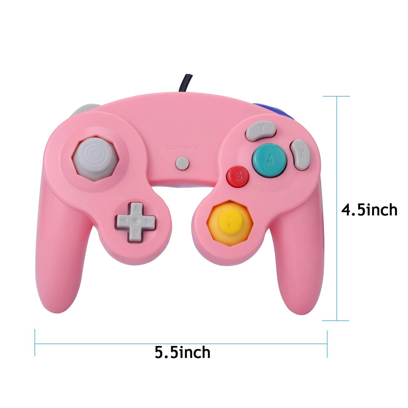 Classic Shock Joypad Wired Controller - Blue Pink Wii NGC Gamecube Game Cube Pack