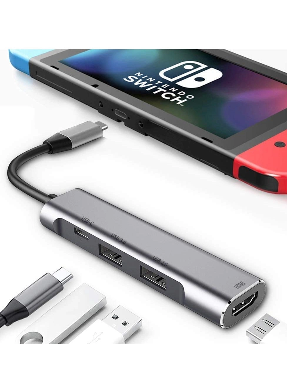 SOLARAE USB C-Type to HDMI Digital AV Multi-Port 4-in-1 Hub - 4K HDMI PD USB3.1