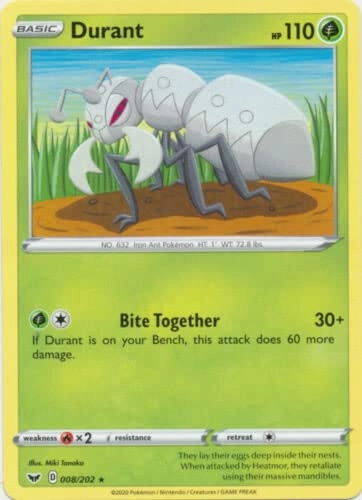 Pokémon Pokemon Durant 008/202 - English + Toploader
