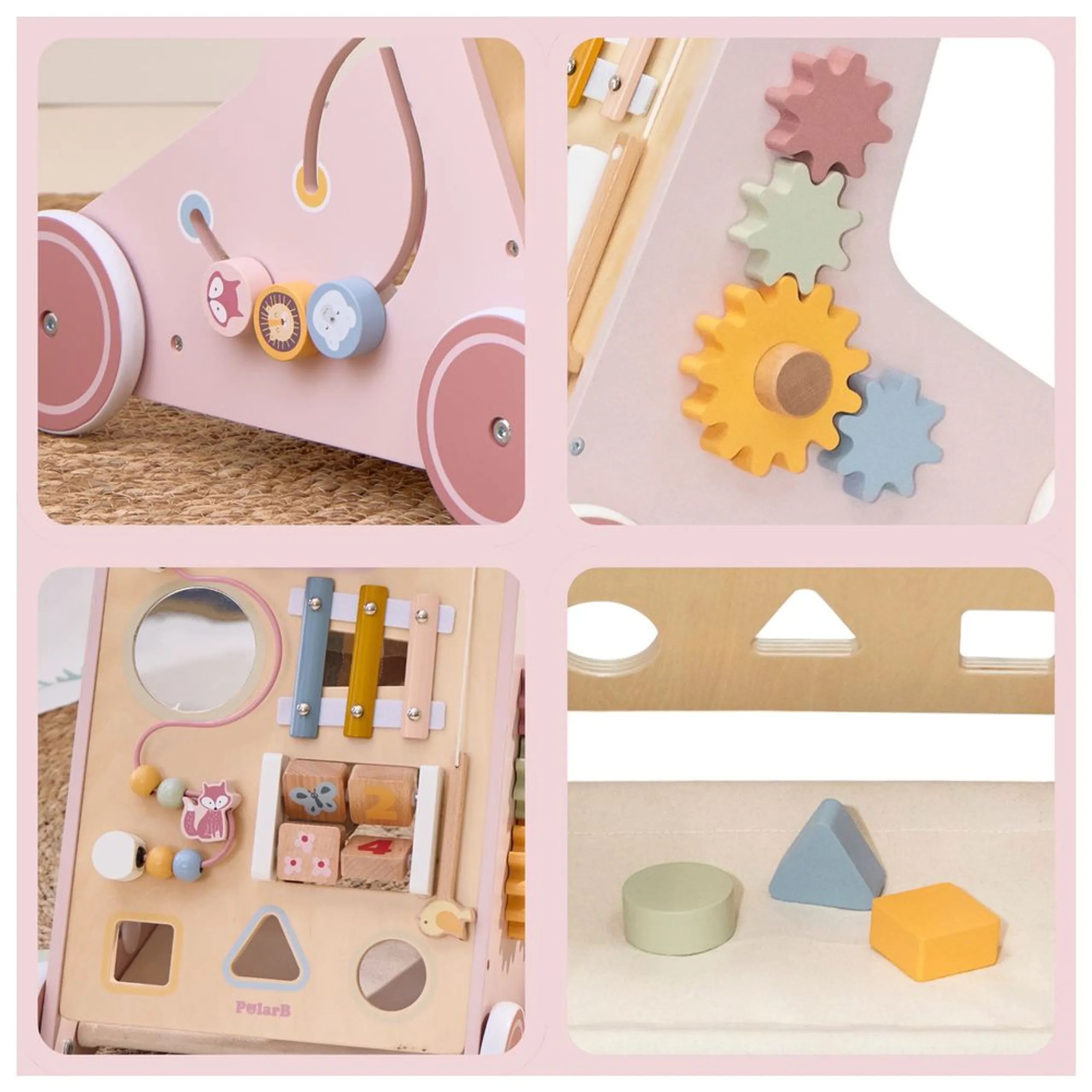 Wooden Baby Walker - 12 months+ Built-In Storage