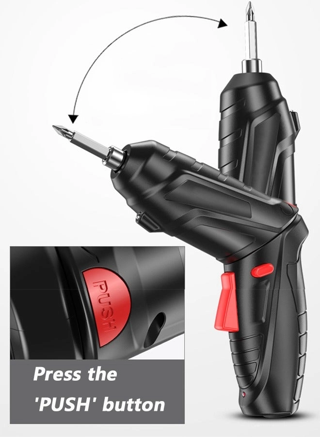 Electric Screwdriver Set - 47 Pcs Rechargeable Pivoting Handle