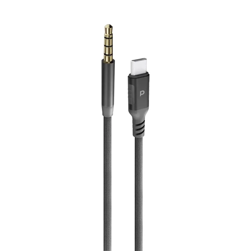 Powerology Power Sync Weave USB-C To 3.5mm Audio - 1.2 M