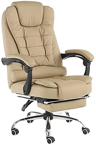 Desk Chair - PU Leather Brown High Back