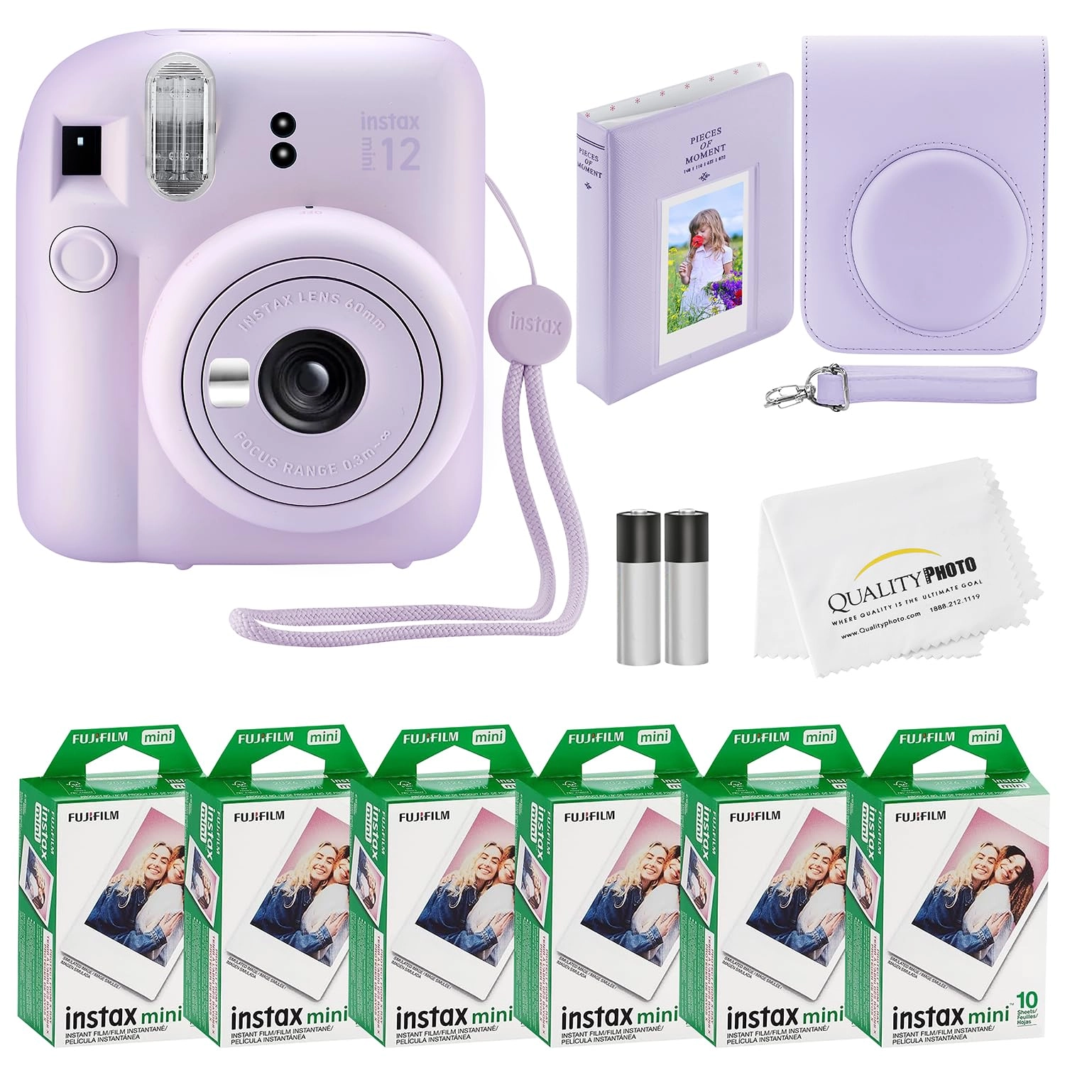Instax Mini 12 + Instax Mini Instant Camera Film - 60 Sheets