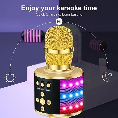 Karaoke Microphone Q78 - Bluetooth Disco Lights Echo Effect