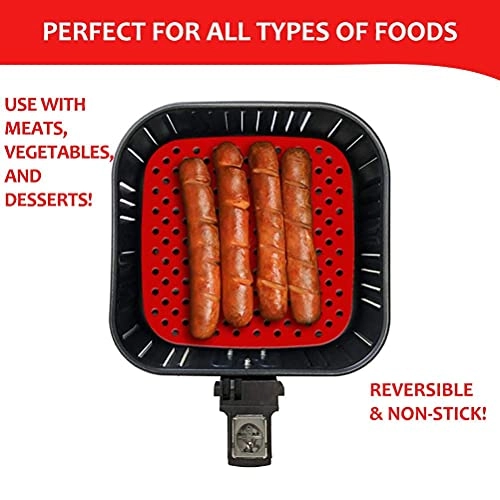 Air Fryer Liners - 8.5 inch Square Black