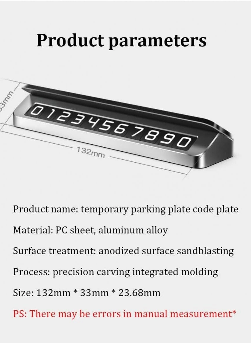 Temporary Parking Plate