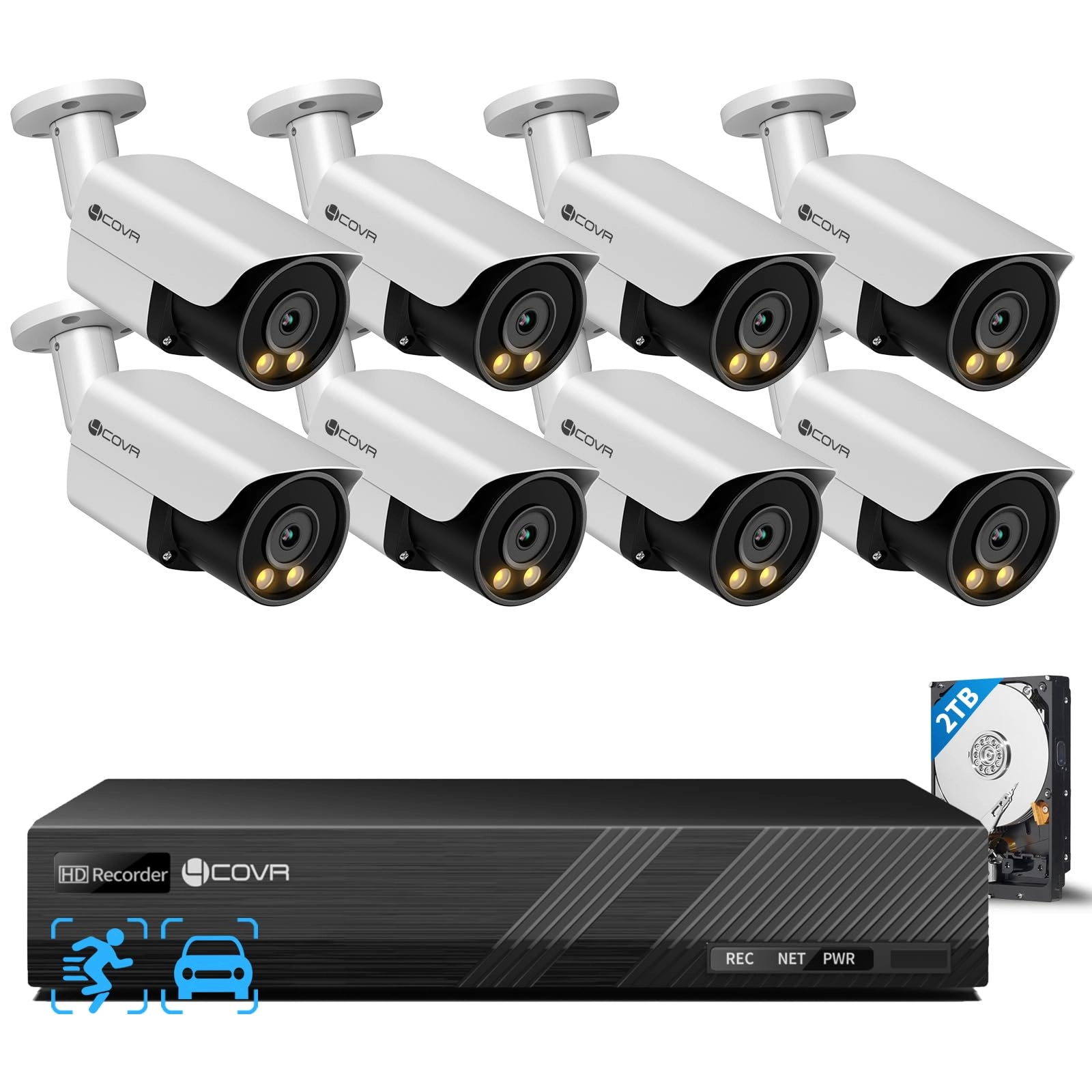 4COVR 8CH 4K Wired Security Camera System
