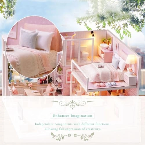 Miniature Dollhouse Kit - Pink 1:24