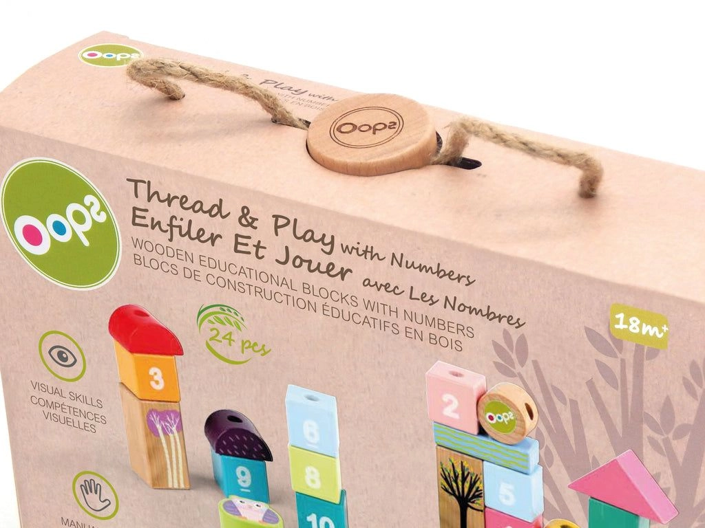 THREAD & PLAY NUMBERS - 18m+ 24 pieces