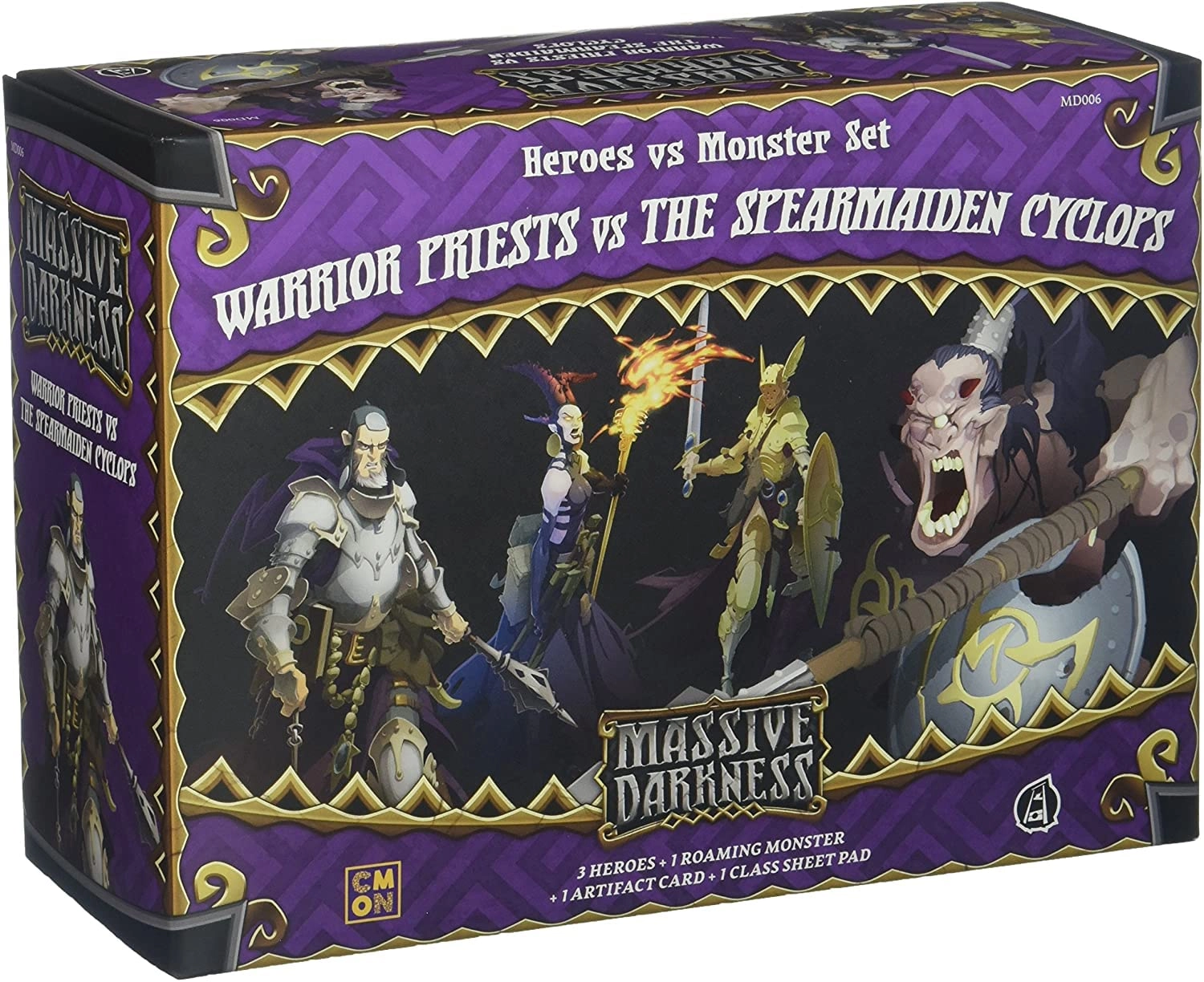 CMON Massive Darkness: Heroes & Mosters Set: Warrior Priests vs. The Spearmaiden Cyclops