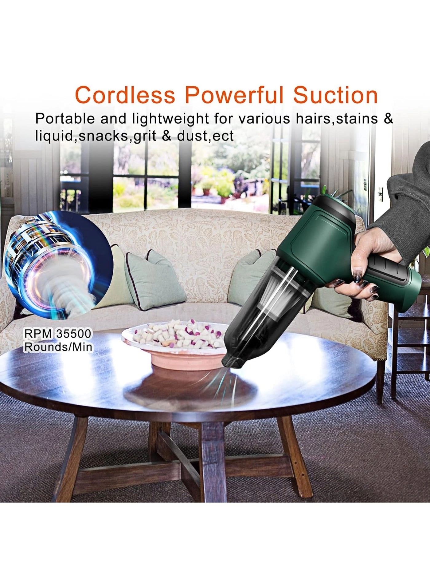 Handheld Car Vacuum - 4000mAh