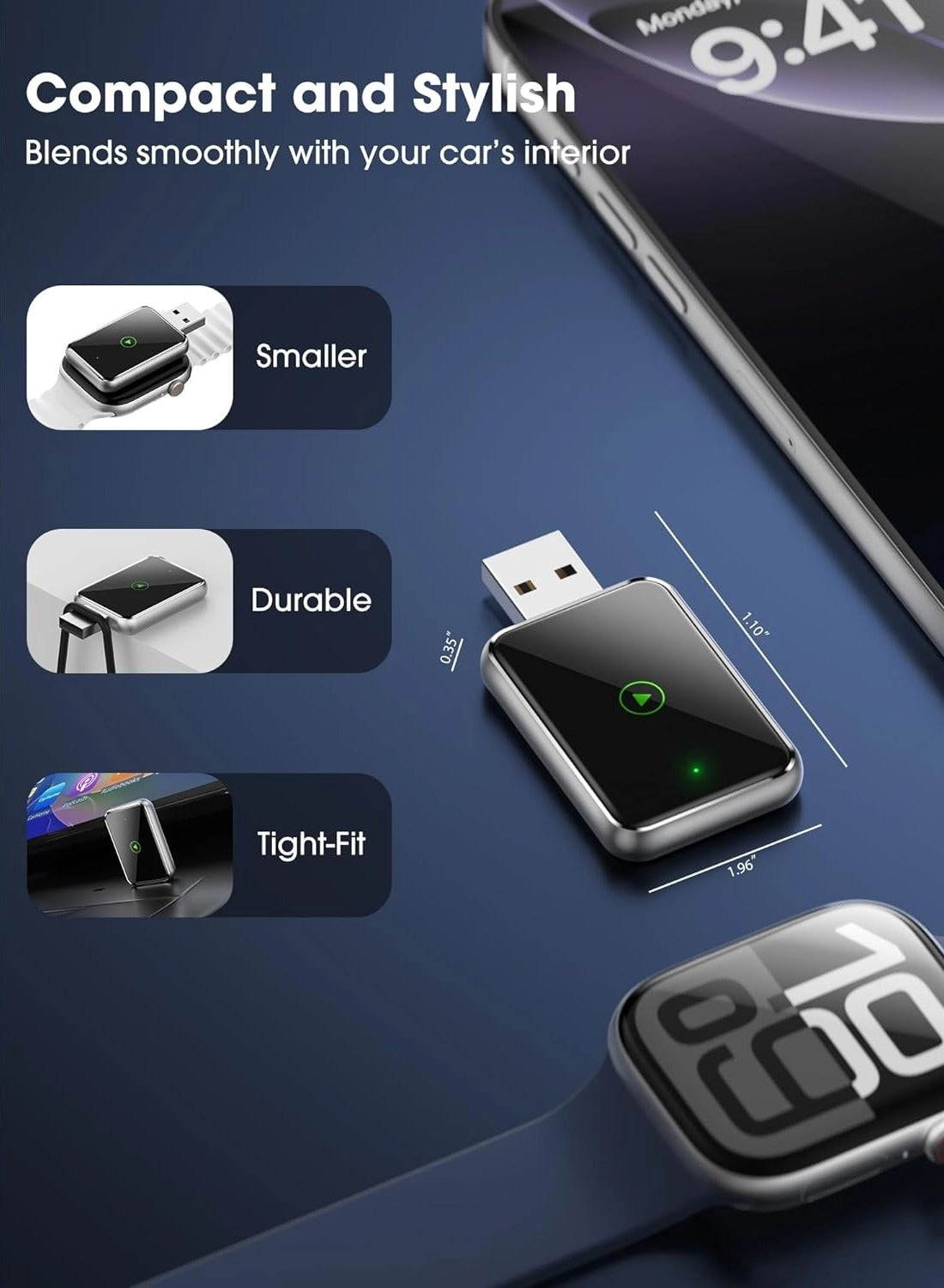 Wireless CarPlay Adapter - iPhone Bluetooth 5.3 USB/Type-C