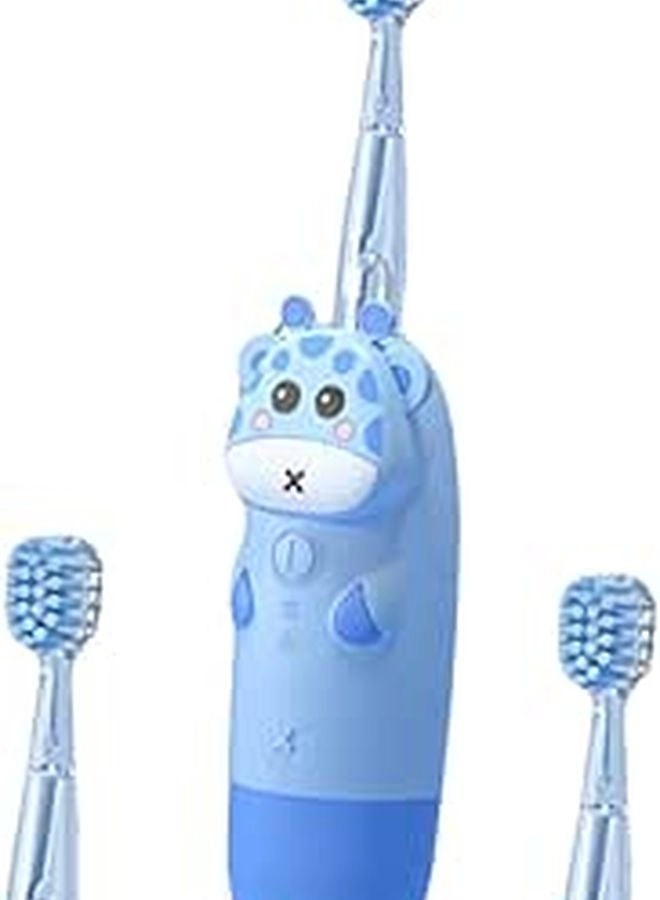 USB Rechargeable Sonic Electric Toothbrush - 4 Pack Soft Bristles Pink Deer Design